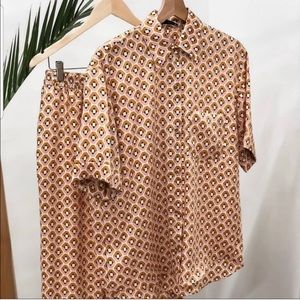 Zara | Geometric Print Pajama Set Size Small